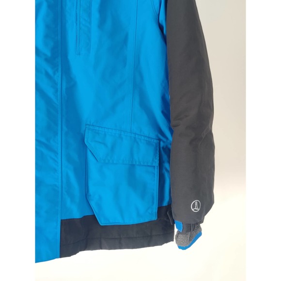 (V) Lands' End Coat Squall Jacket Parka Youth L Size 14-16 BLUE/ GRAY WATERPROOF - Picture 4 of 11